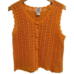 Talbot Kids Girls Casual Crochet Vest Pumpkin 10/12